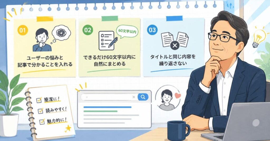 メタディスクリプションを書くときの基本ポイント