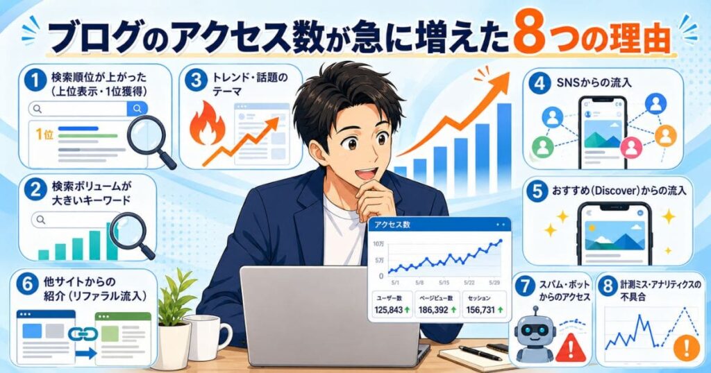 ブログのアクセス数が急に増えた8つの理由