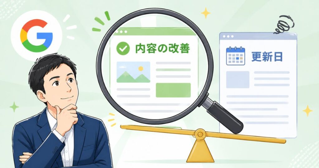 Googleは更新日だけでなく内容の改善を重視している