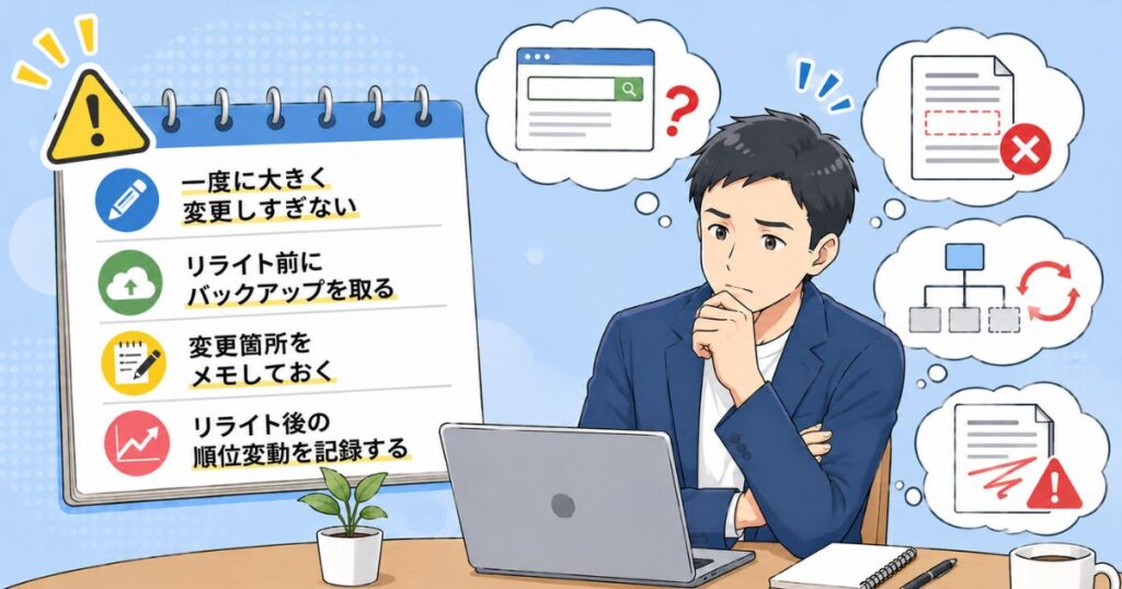 ブログ記事をリライトする際の注意点