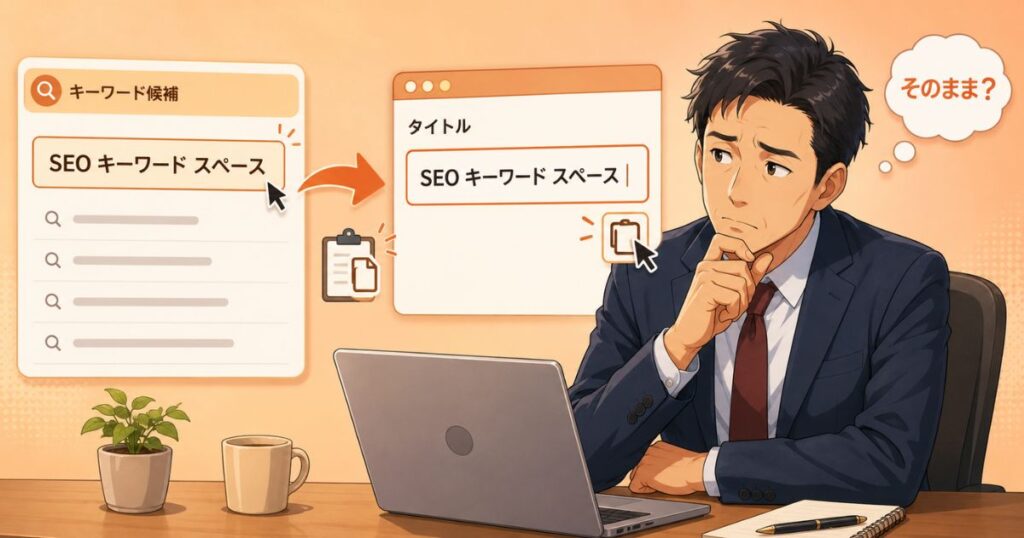 タイトルにスペース入りキーワードをそのまま入れてもいい？