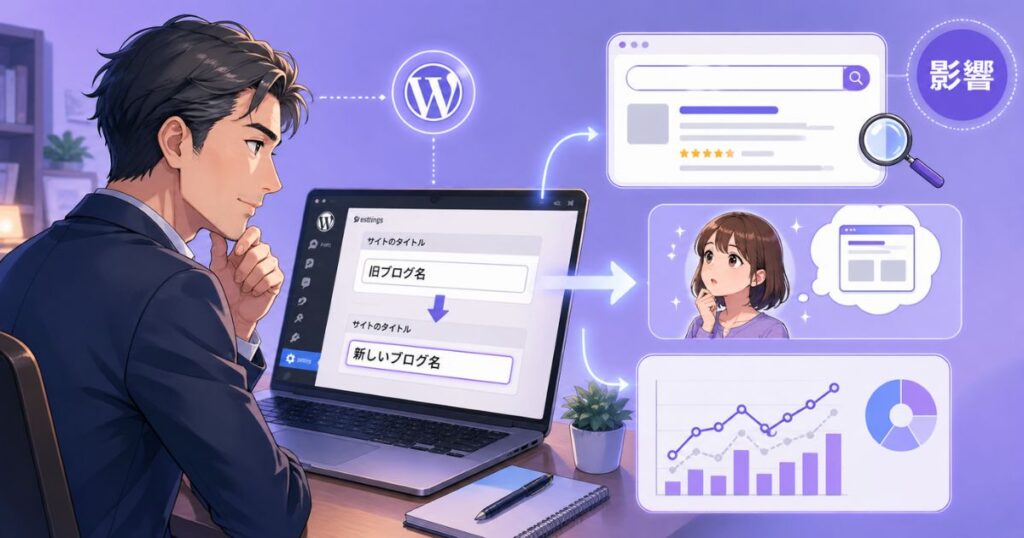 WordPressでブログ名を変更する影響 