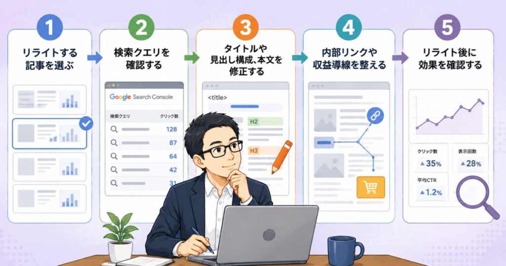 記事をリライトする手順
