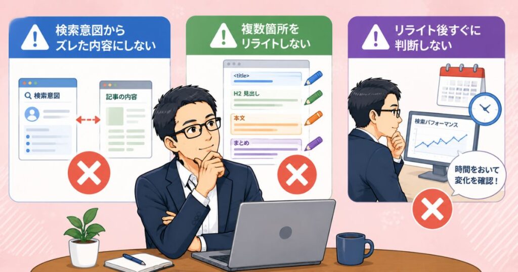 リライトで失敗しないための注意点