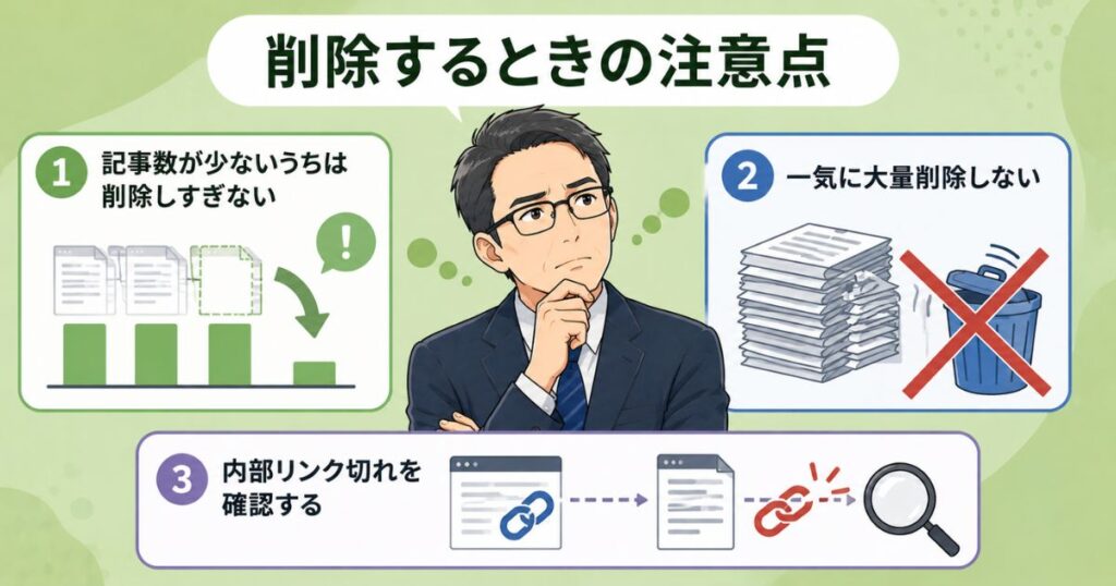記事を削除するときの注意点